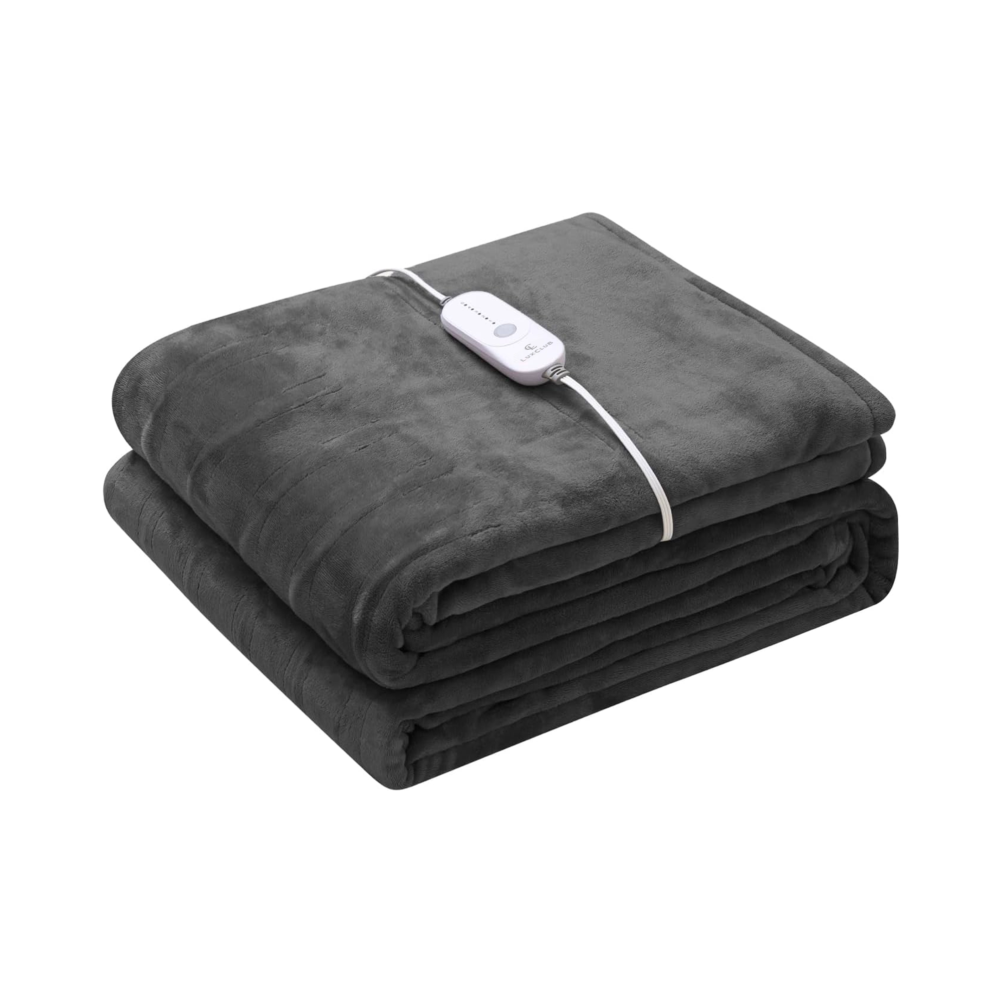 LuxClub Fast-Heating Flannel Electric Heated Blanket, Machine Washable