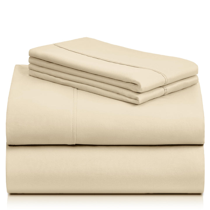 a stack of folded bed sheets