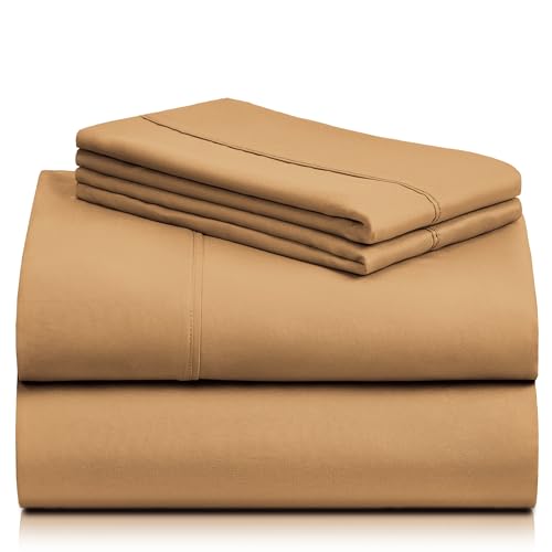 a stack of brown sheets