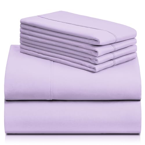 a stack of purple sheets