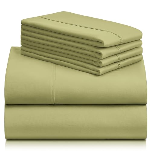 a stack of green sheets