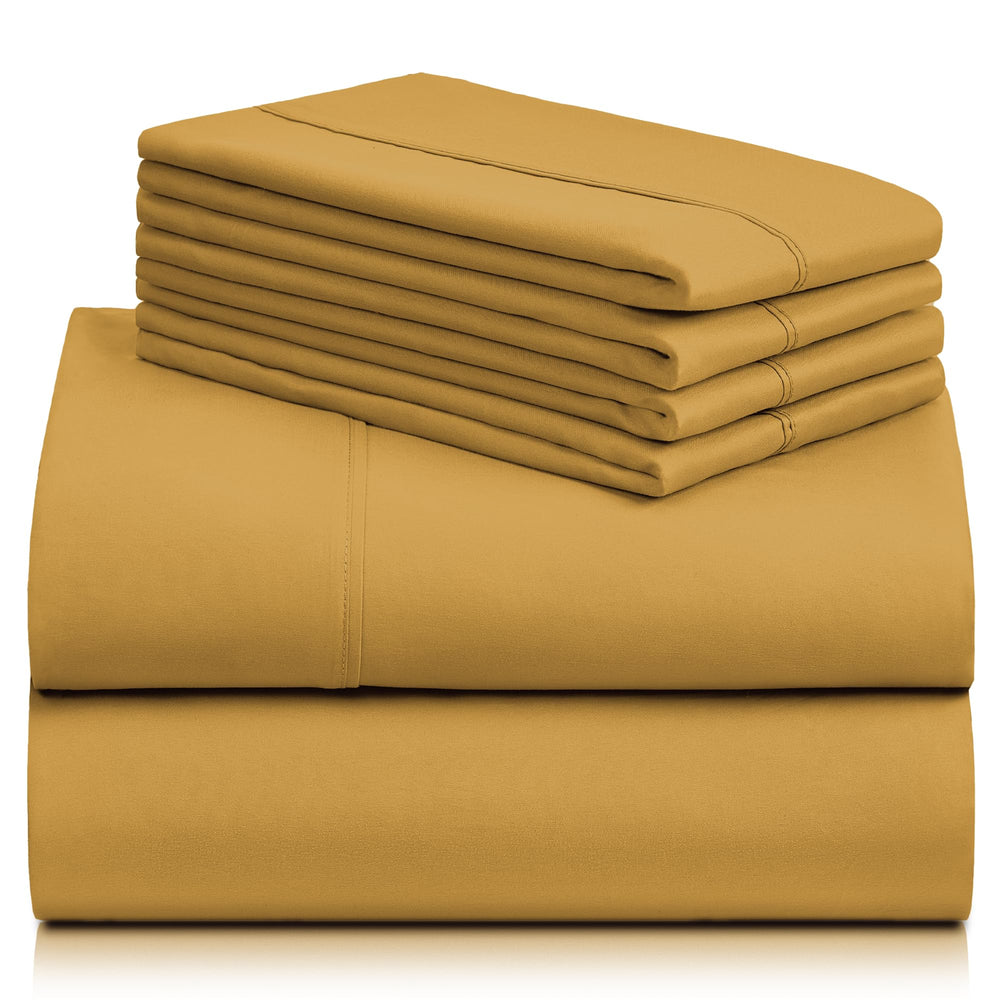 a stack of folded bed sheets